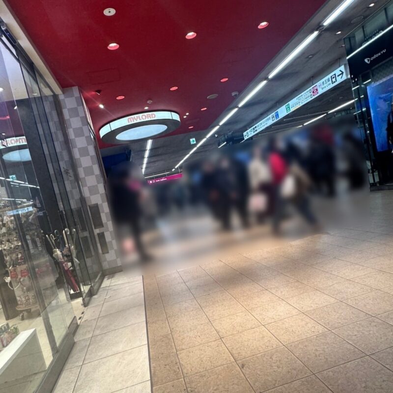 階段を降りると新宿駅「南口」の表記が見えた！